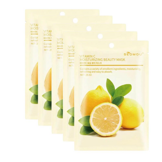 SEOMOU Vitamin C Moisturizing Beauty Facial Sheet Mask - Pack of 5