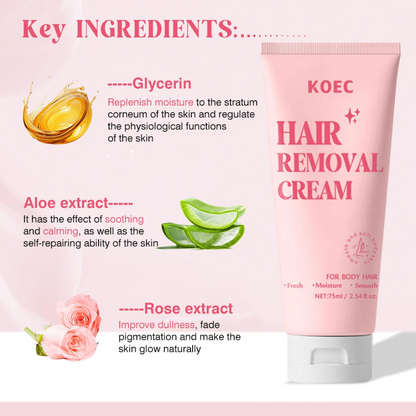 KOEC Body Hair Remover Cream with Scraper