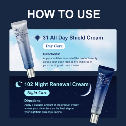 KOEC 31 All Day Shield Cream & 102 Night Renewal Cream（30ml*2）