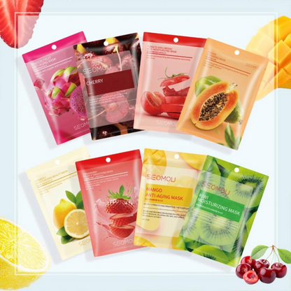 SEOMOU Mango Anti-aging Facial Sheet Mask - Pack of 5