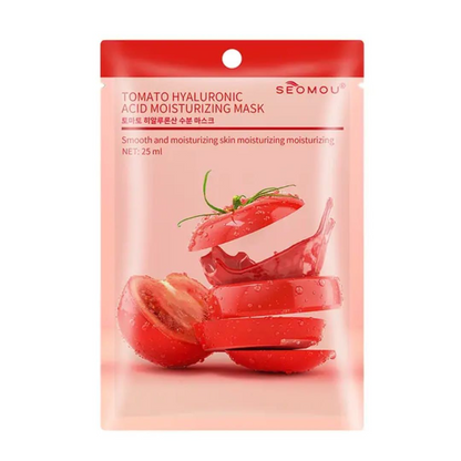 SEOMOU Tomato Hyaluronic Acid Moisturizing Facial Sheet Mask - Pack of 5