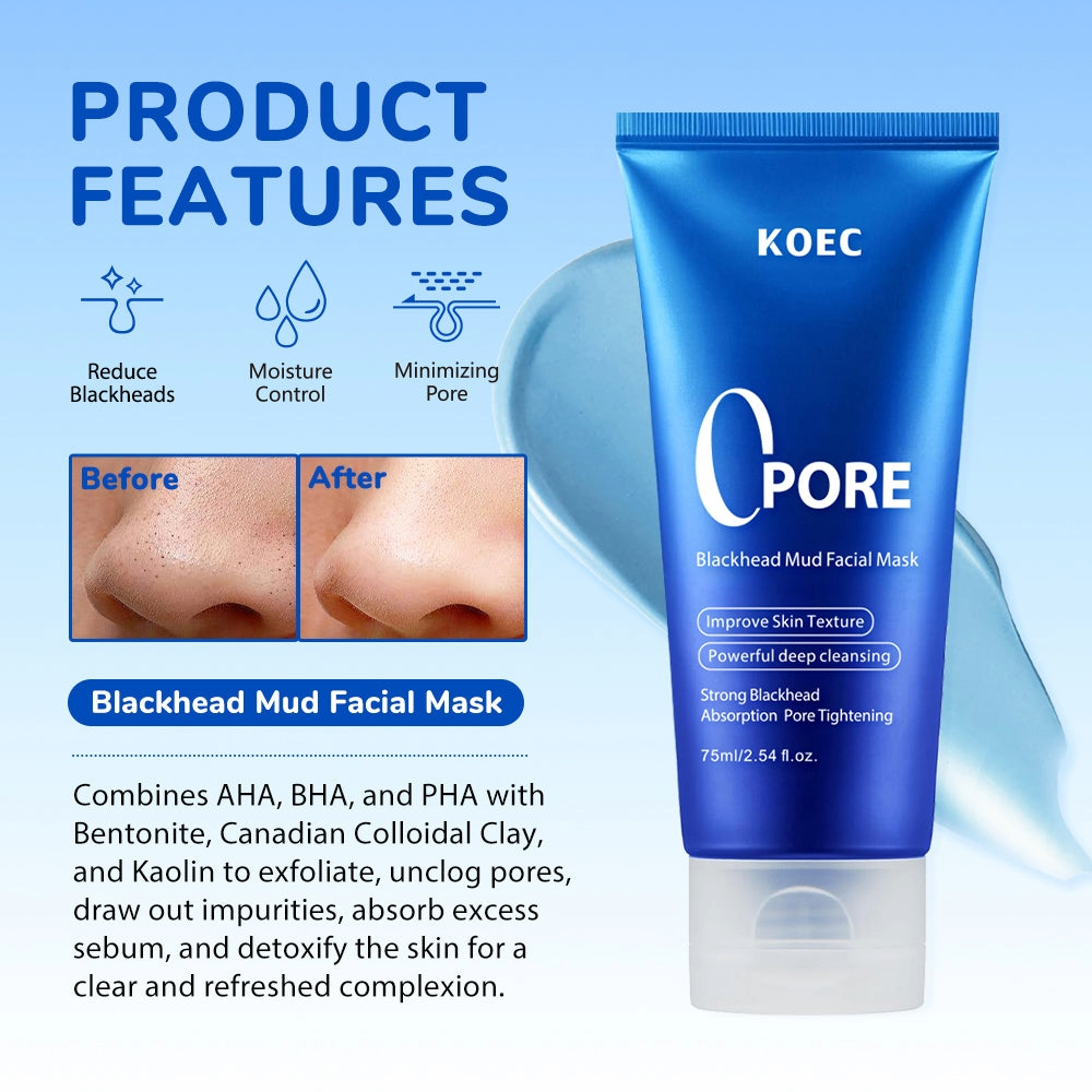 KOEC Zero Pore Blackhead Mud Facial Mask