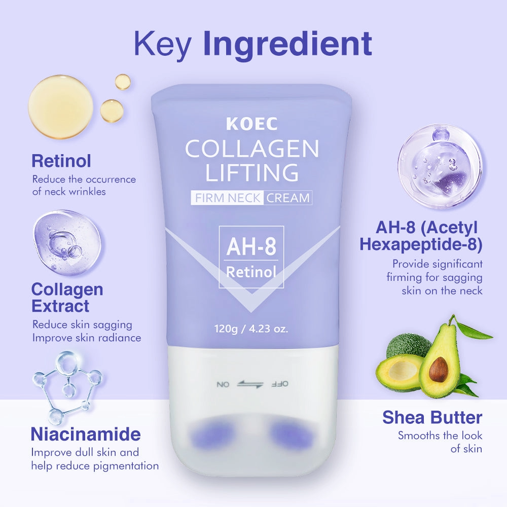 KOEC AH-8 & Retinol Collagen Lifting Firm Neck Cream