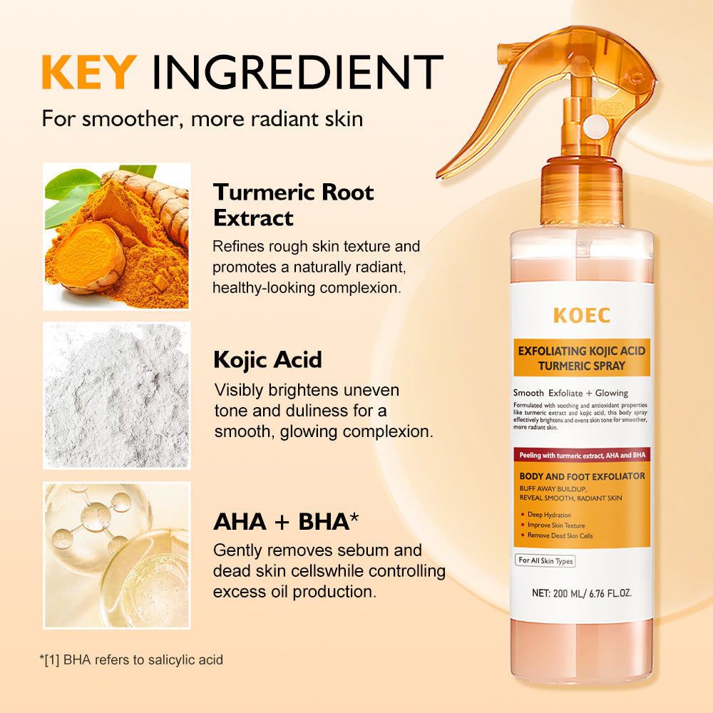 KOEC Exfoliating Kojic Acid Turmeric Body Spray