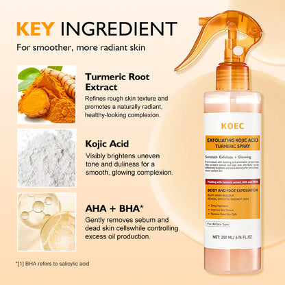KOEC Exfoliating Kojic Acid Turmeric Body Spray