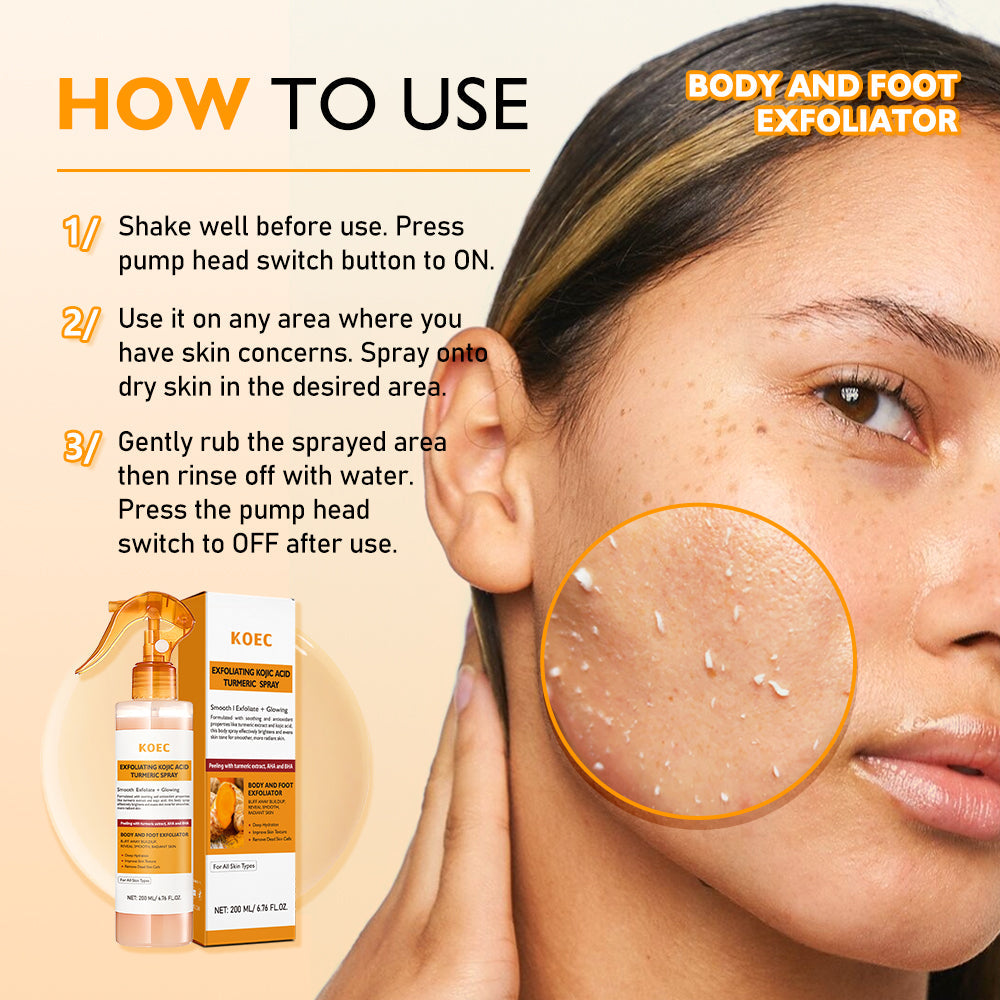 KOEC Exfoliating Kojic Acid Turmeric Body Spray