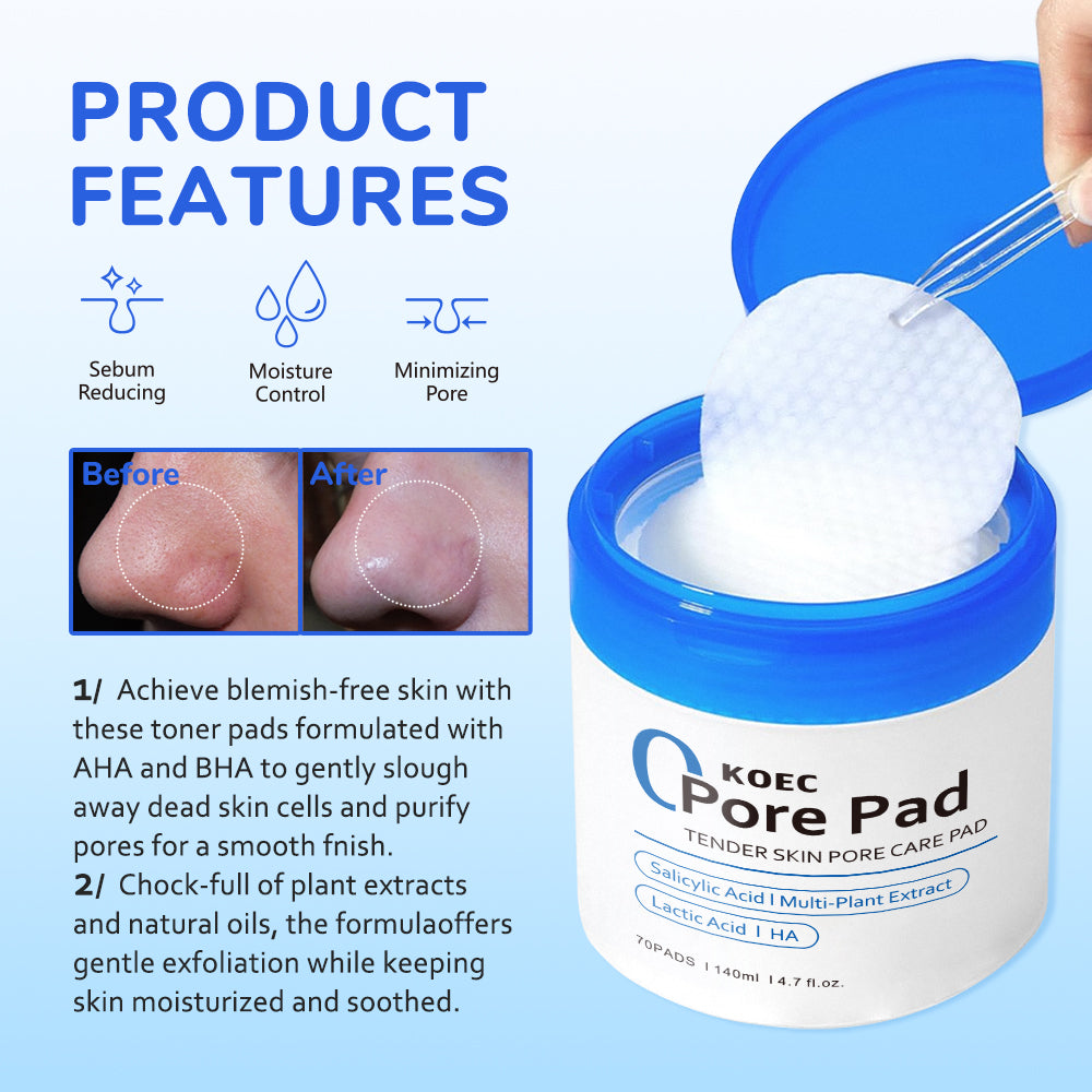 KOEC Salicylic Acid Pore Care Pads 70pcs