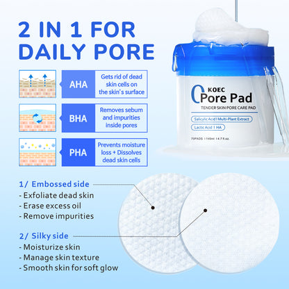 KOEC Salicylic Acid Pore Care Pads 70pcs