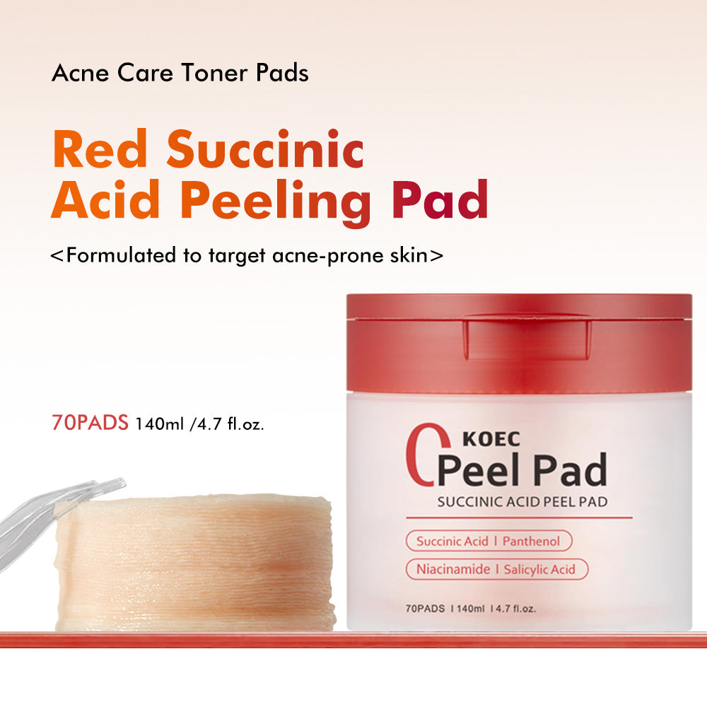 KOEC Succinic Acid Peel Facial Pad - 70pcs