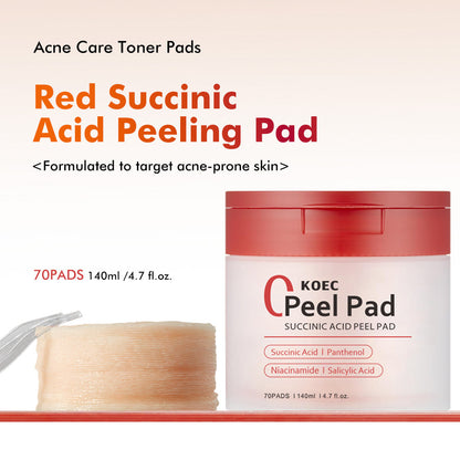 KOEC Succinic Acid Peel Facial Pad - 70pcs