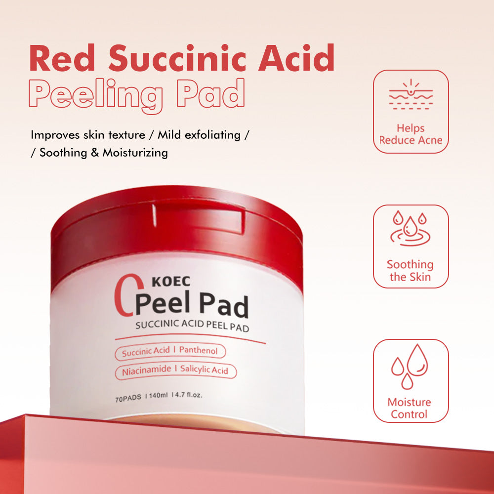 KOEC Succinic Acid Peel Facial Pad - 70pcs