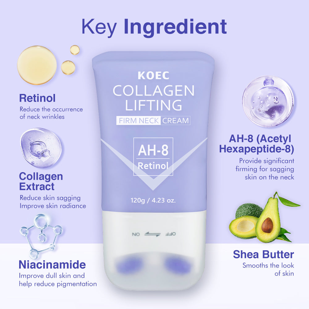 KOEC AH-8 & Retinol Collagen Lifting Firm Neck Cream